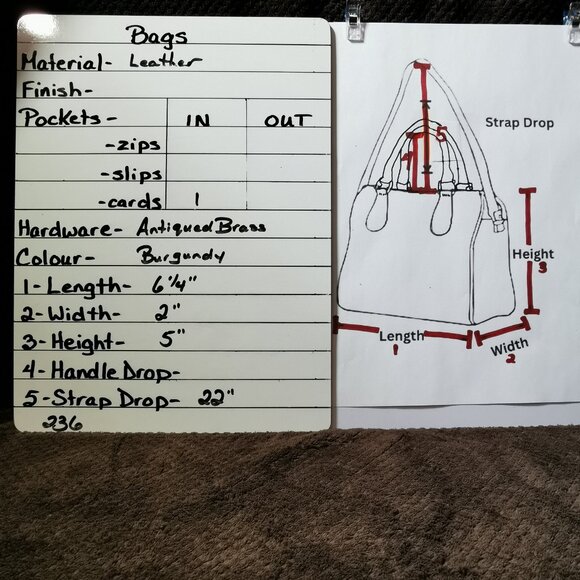 Eartha Burgundy/Antique Brass Crossbody EUC #236 - Picture 11 of 11